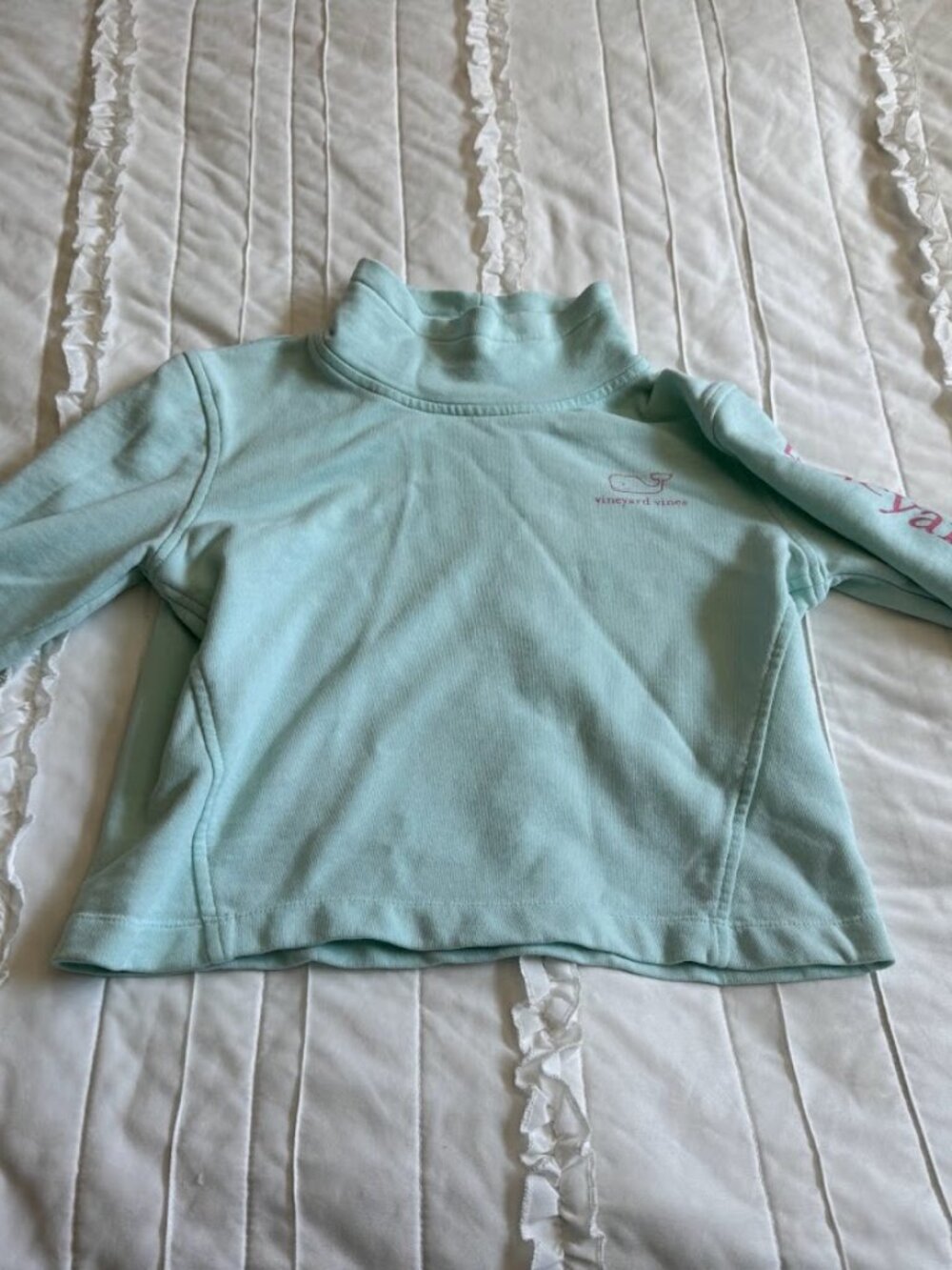Vineyard Vines Girls XS (5-6) Light Blue Mock Neck Pullover